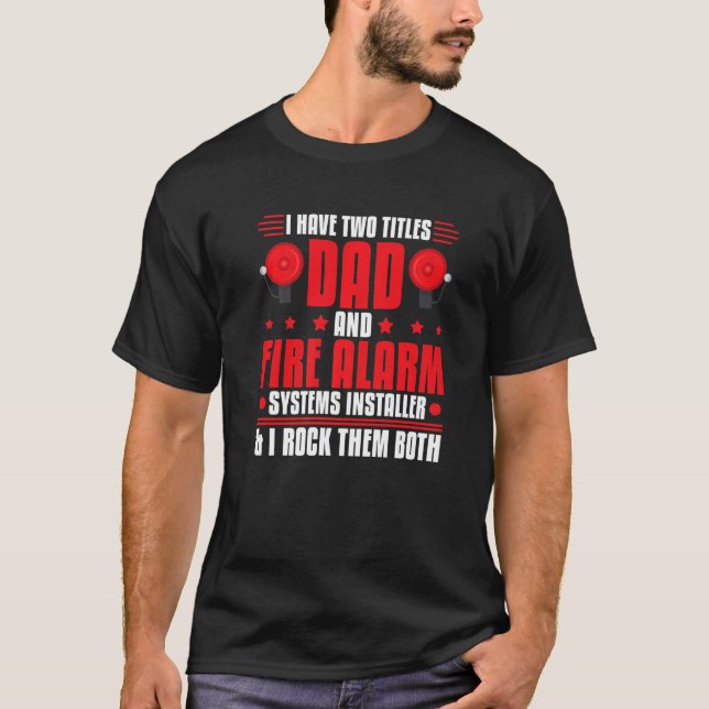 Camiseta Hombres Instalador de Alarma de Incendios Hogar Té (Anverso)