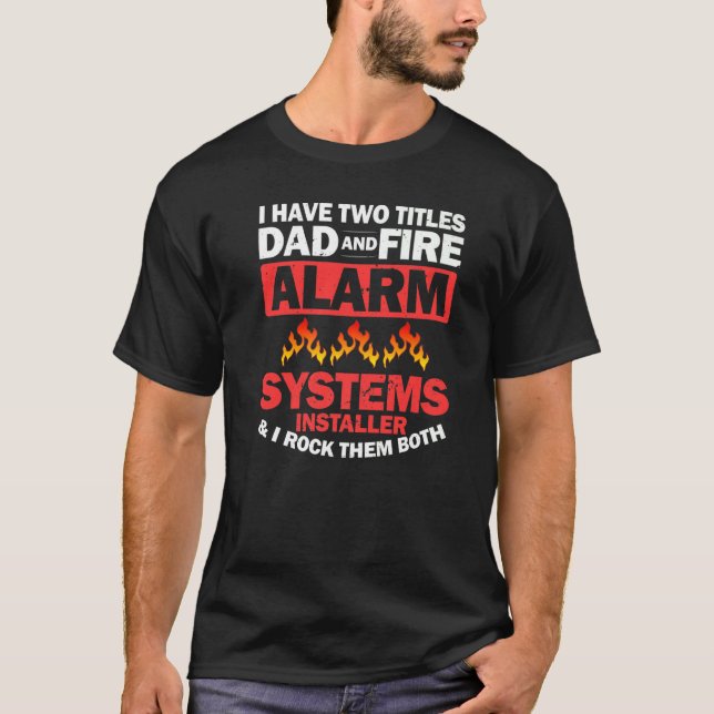 Camiseta Hombres Instalador de Alarma de Incendios Hogar Té (Anverso)
