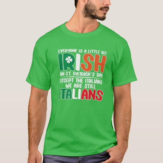 Camiseta Hombres Italia San Patrick's Day italiano Funny Sh (Anverso)