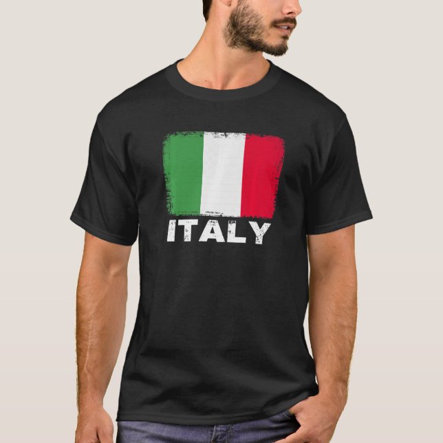 Camiseta Hombres italianos por la bandera de Italia (Anverso)