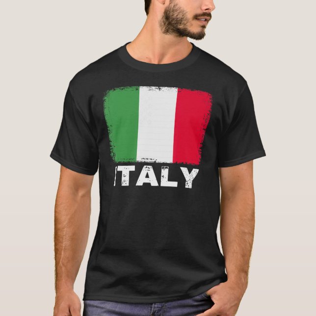 Camiseta Hombres italianos por la bandera de Italia (Anverso)