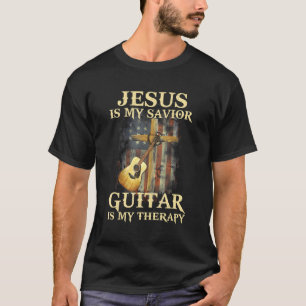 Camiseta Hombres Jesús es mi guitarra salvadora es mi padre