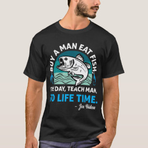 Camiseta Hombres Joe Biden, Compra un hombre que come pesca