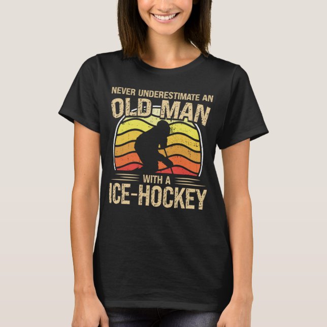 Camiseta Hombres Jugadores De Hockey Sobre Hielo Nunca Sube (Anverso)