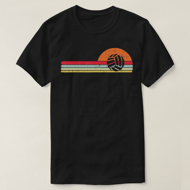 Camiseta Hombres Jugadores De Voleibol Sunset Retro Chest C (Diseño del anverso)