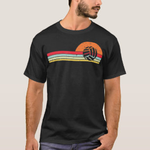 Camiseta Hombres Jugadores De Voleibol Sunset Retro Chest C