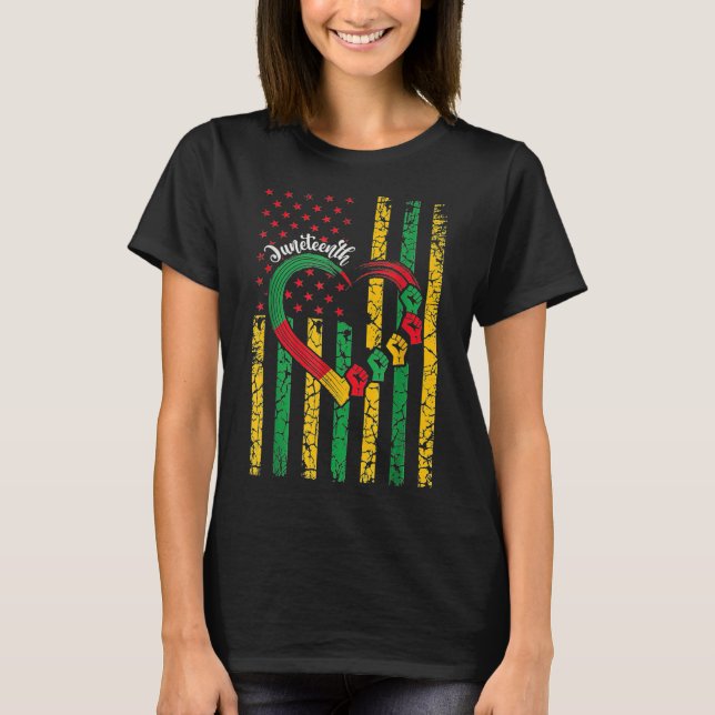 Camiseta Hombres Juneteenth Mujeres Juneteenth Afroamerican (Anverso)