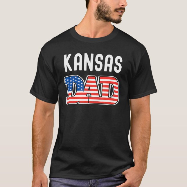Camiseta Hombres Kansas Dad Estados Unidos Mens Bandera Est (Anverso)