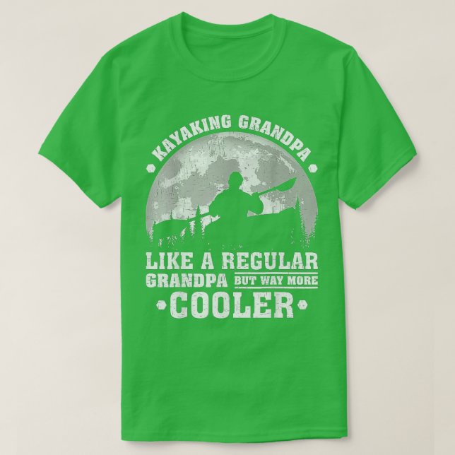 Camiseta Hombres Kayaking Grandpa Funny Moon Vintage Kayak (Diseño del anverso)