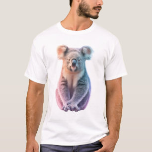 Camiseta Hombres Koala Estilizados con Resplandor Pastel Et