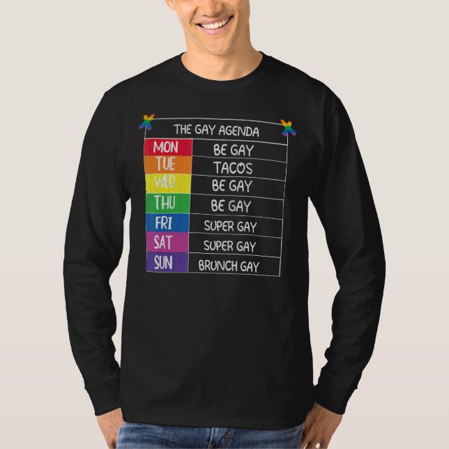Camiseta Hombres La Agenda Gay Lgbtq Orgullo Mes Apoyar G (Anverso)