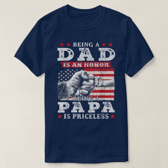 Camiseta Hombres La Bandera Estadounidense Ser Papá Es Un H (Diseño del anverso)