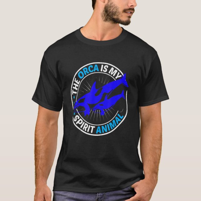 Camiseta Hombres La Orca Es Mi Espíritu Animal Orca (Anverso)