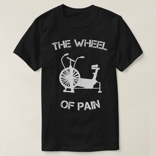 Camiseta Hombres La Rueda Del Dolor Agresivo Bicicleta Wod  (Diseño del anverso)