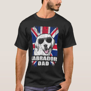 Camiseta Hombres Labrador Dad Guay Uk Flag Vintage Retro