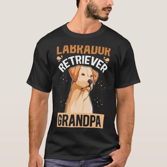 Camiseta Hombres Labrador Recuperador Abuelo Dueño De Perro (Anverso)