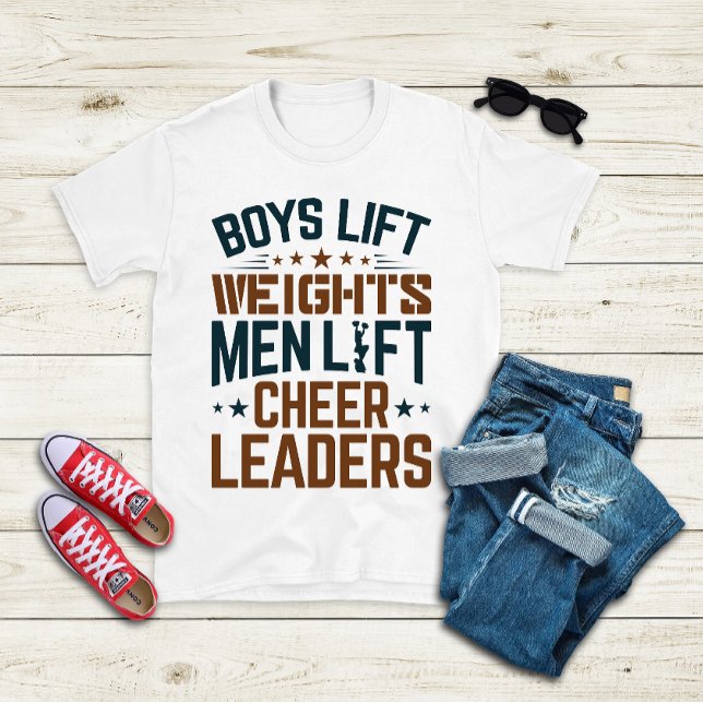 Camiseta Hombres Levantan Pesos Animadores Saludan A Los Ch (Subido por el creador)