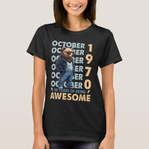 Camiseta Hombres Leyenda Octubre 1970 54º cumpleaños Guay B