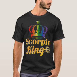 Camiseta Hombres LGBTQ Scorpio King con bandera arcoiris or