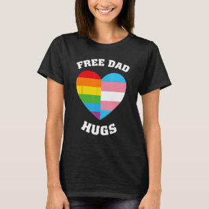 Camiseta Hombres LIBERAN A DAD HUGS Rainbow LGBT Flag Orgul