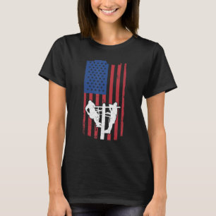 Camiseta Hombres Lineman Electricidad Linemen Bandera Ameri