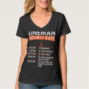 Camiseta Hombres Lineman Hourrate Power Electric Cable Lab