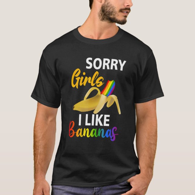 Camiseta Hombres Lo Siento Chica Me Gustan Los Bananos Arco (Anverso)
