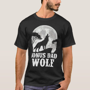 Camiseta Hombres Lobos Aclamando En La Luna Bono Papá Wolf 