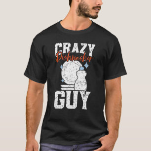 Camiseta Hombres Loco Lavavajillas Tipo Deslavado Profesión