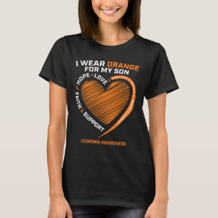 Camiseta Hombres Mamá Papá Usa Naranja Para Mi Hijo Leukemi