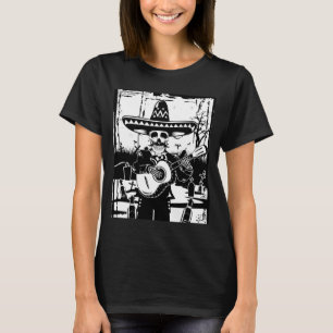 Camiseta Hombres Mariachi Esqueleto Día De Los Muertos