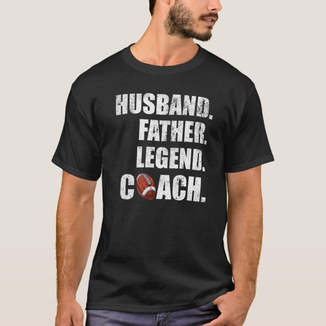 Camiseta Hombres Marido Padre Leyenda entrenador de fútbol (Anverso)