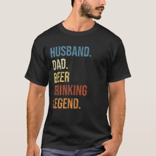Camiseta Hombres Marido Papá Cerveza Bebe Leyenda Graciosa