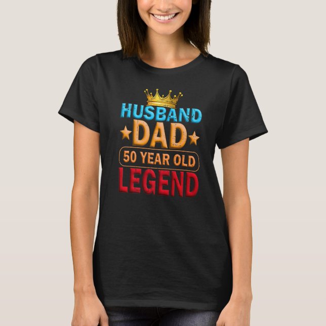Camiseta Hombres Marido Papá Leyenda De 50 Años Cumpleaños (Anverso)