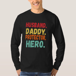 Camiseta Hombres Marido Vintage Papi Protector Hero Padres