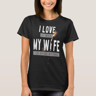 Camiseta Hombres Me encanta cuando mi esposa me deja ir a s