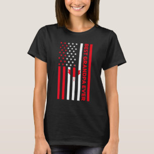 Camiseta Hombres Mejor Abuelo De Canadá Bandera Estadounide