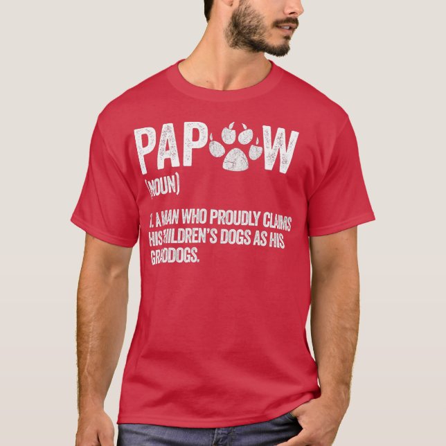 Camiseta Hombres Mejor Abuelo Perro Divertido, Papaw Appart (Anverso)