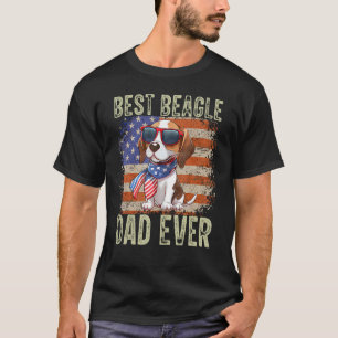 Camiseta Hombres Mejor Beagle Papá Jamás Perro Bandera Amer