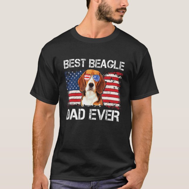 Camiseta Hombres Mejor Beagle Papá Nunca Padres De La Bande (Anverso)