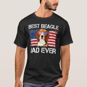 Camiseta Hombres Mejor Beagle Papá Vintage Perro de Puño