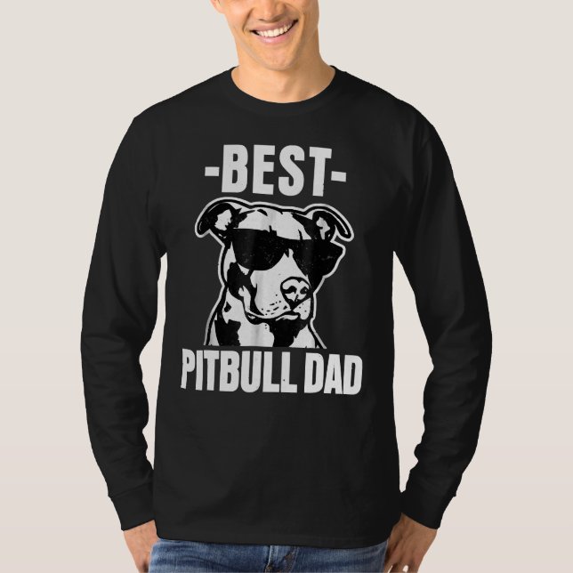 Camiseta Hombres Mejor Bulldog de Pitbull Dad Funny Pit (Anverso)