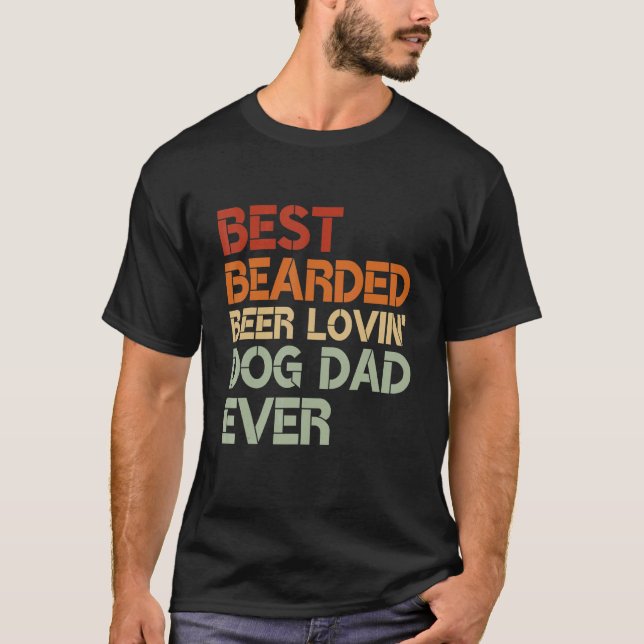 Camiseta Hombres Mejor Cerveza Con Cabeza Amante Perro Papá (Anverso)