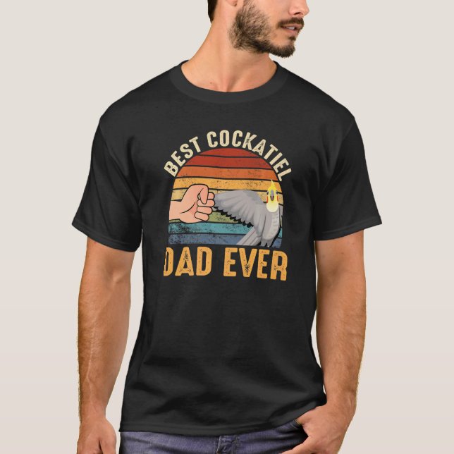 Camiseta Hombres Mejor Cockatiel Papá Nunca Corazón Parrot  (Anverso)