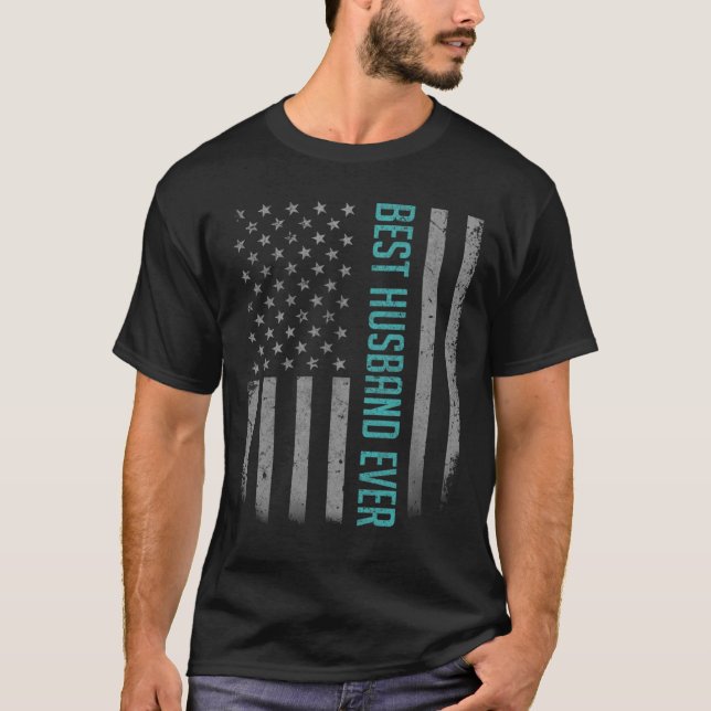 Camiseta Hombres Mejor Esposo Que Nunca Bandera Americana R (Anverso)