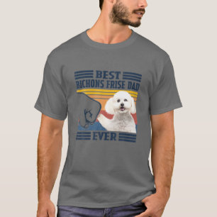 Camiseta Hombres Mejor Frisa Bichon Papá Vintage Día del 