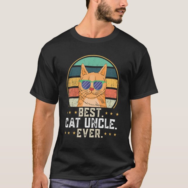 Camiseta Hombres mejor gato tío jamás tío Línea 1 (Anverso)