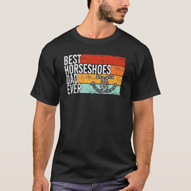 Camiseta Hombres Mejor Herradura Papá Nunca Horseshoe Pitch (Anverso)