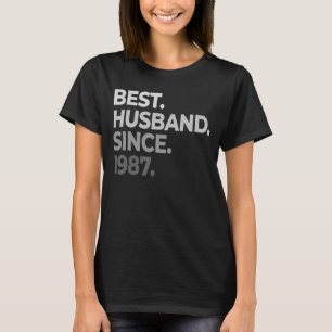 Camiseta Hombres Mejor Marido Desde 1987 35º boda