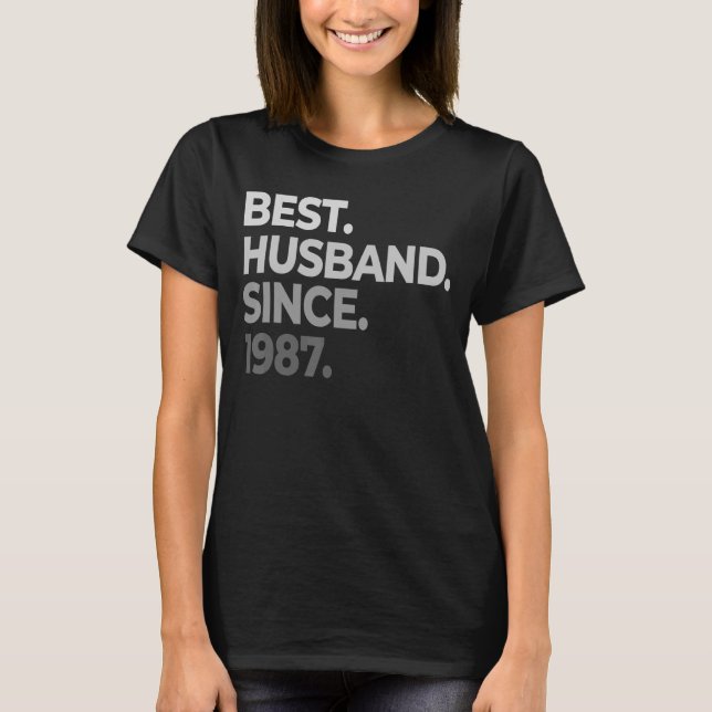 Camiseta Hombres Mejor Marido Desde 1987 35º boda (Anverso)